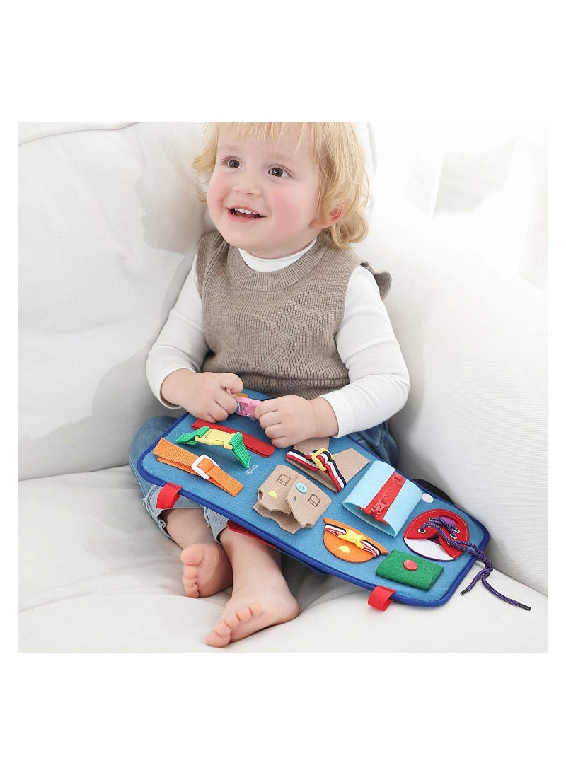 Excefore - Toddler Busy Board - Montessori Sensory Activity Board for Toddlers - Develops Basic and Fine Motor Skills - Learn to Dress Toys - Image 1