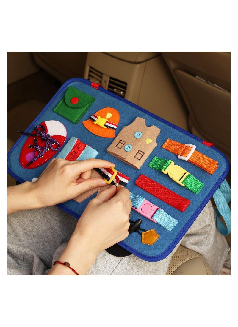 Excefore - Toddler Busy Board - Montessori Sensory Activity Board for Toddlers - Develops Basic and Fine Motor Skills - Learn to Dress Toys - Image 1