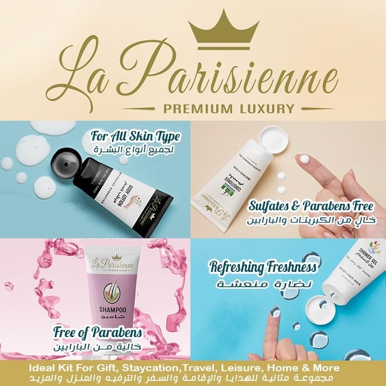 ECOLYTE+ La Parisienne Premium Luxury Travel Box - 4 Piece Cosmetic Set (Shampoo, Conditioner, Shower Gel, Body Lotion) - 30ML Each - Image 5