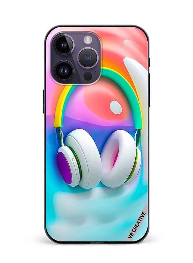 VR CREATIVE Protective Case Cover For Apple iPhone 16 Pro Max Music Headphones Design Multicolour