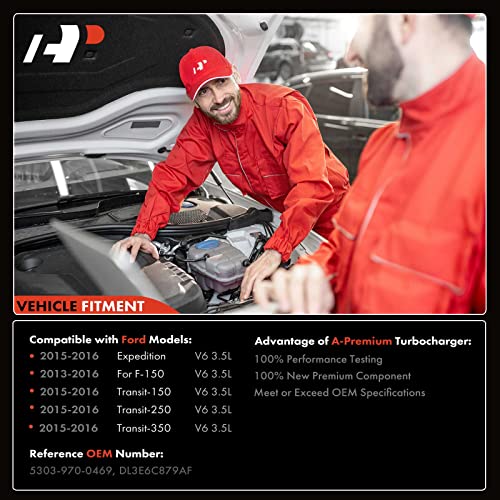 A-Premium Left Side Complete Turbocharger Turbo Kit with Gasket Compatible with Ford F-150 F150 2013-2016, Expedition 2015-2016, Transit-150 250 350 2015-2016, V6 3.5L, KOCG - Image 3