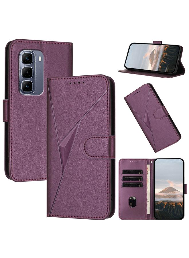 erorex Case For Infinix Hot 50 Pro+ 4G Triangle Pattern Buckle Clasp Leather Phone Case - Image 1