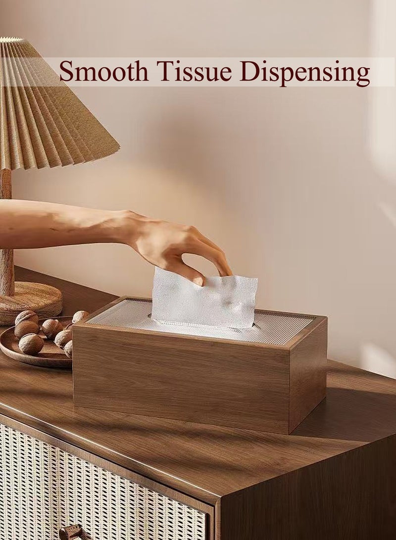 هيروكس حامل مناديل خشبي أنيق على الطراز الكلاسيكي مع غطاء منزلق لديكور سطح المكتب مناسب لطاولات الطعام في غرفة المعيشة - Image 3