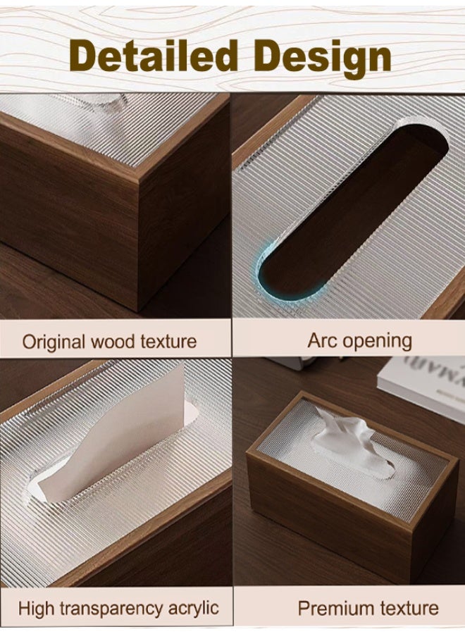 هيروكس حامل مناديل خشبي أنيق على الطراز الكلاسيكي مع غطاء منزلق لديكور سطح المكتب مناسب لطاولات الطعام في غرفة المعيشة - Image 4