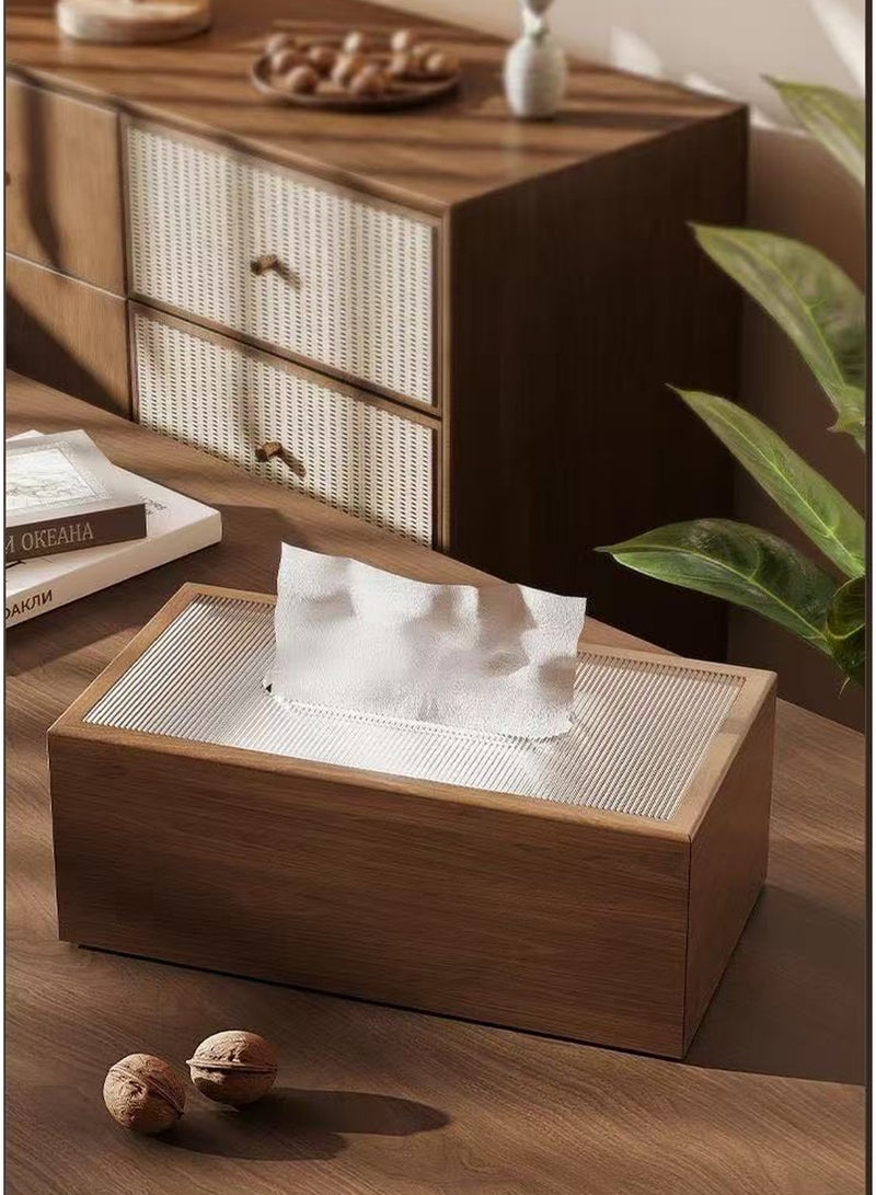 هيروكس حامل مناديل خشبي أنيق على الطراز الكلاسيكي مع غطاء منزلق لديكور سطح المكتب مناسب لطاولات الطعام في غرفة المعيشة - Image 5