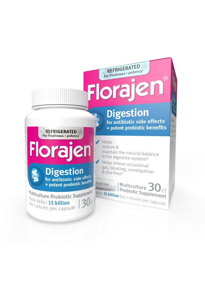 Florajen - Digestion Probiotics Gut Health Supplement With Constipation And Bloating Relief For Adults 30 Count (Refrigerated) - Image 1