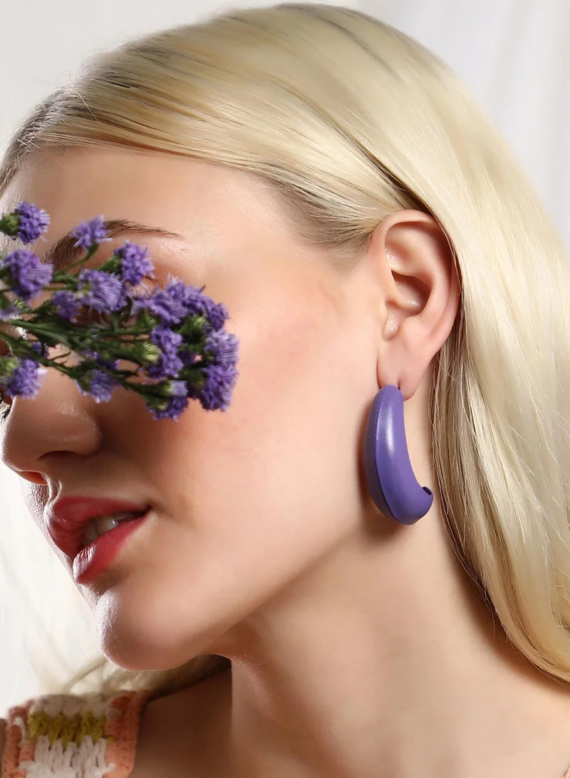 SOHI Contemporary Semi-Fold Artificial Hoop Earring Jewellery