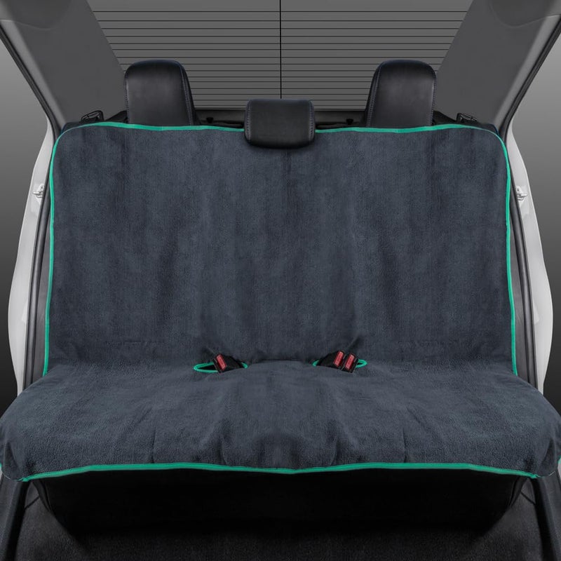 BDK UltraFit Waterpoof Car Seat Towel Cover Rear Bench with Mint Trim  Washable Sweat Seat Protector Ideal for Gym Swimming Surfing Running Crossfit Fits Most Auto Truck Van and SUV