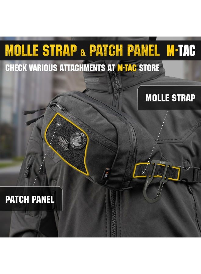 M-TAC Tactical Waist Pack Mens Funny Bag Adjustable Strap (Black, Large) - Image 5