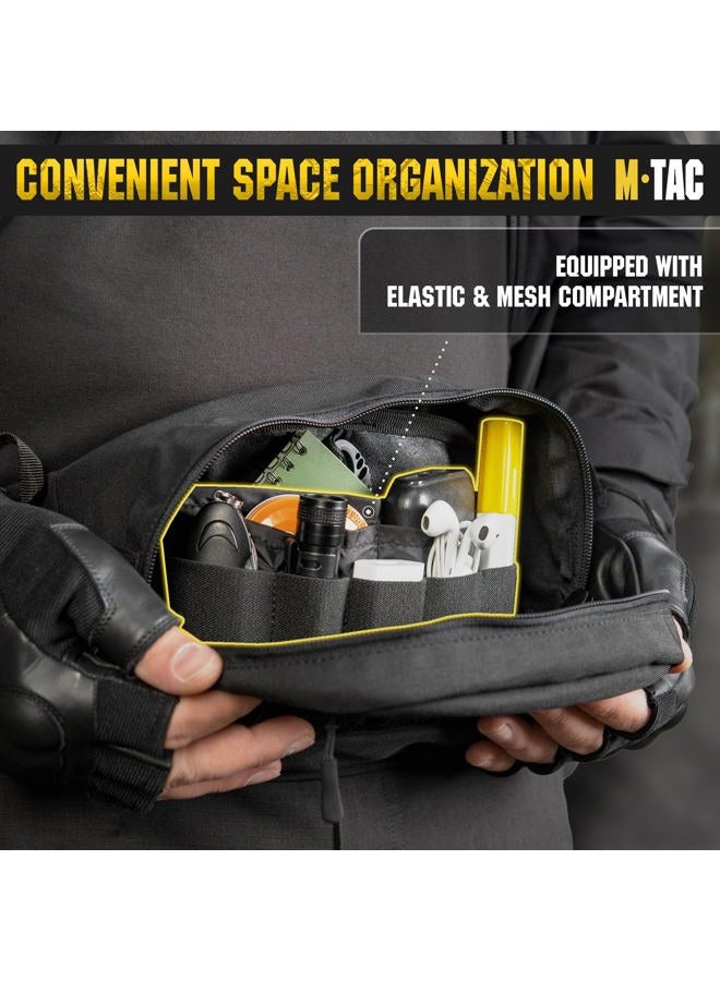 M-TAC Tactical Waist Pack Mens Funny Bag Adjustable Strap (Black, Large) - Image 3