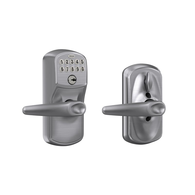 SCHLAGE FE595 PLY 626 JAZ Plymouth Keypad Entry with Flex-Lock and Jazz Style Levers, Brushed Chrome - Image 4