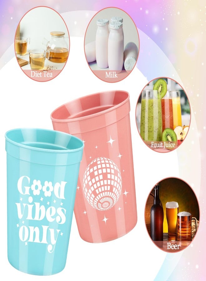 Norme 16 Pcs Groovy Retro Bachelorette Party Decorations Cups 16 oz Reusable Hippie Boho Party Plastic Cup 70s Bridal Shower Bulk Dazed and Engaged Bachelorette Drinking Drinkware Supplies Favor - Image 3