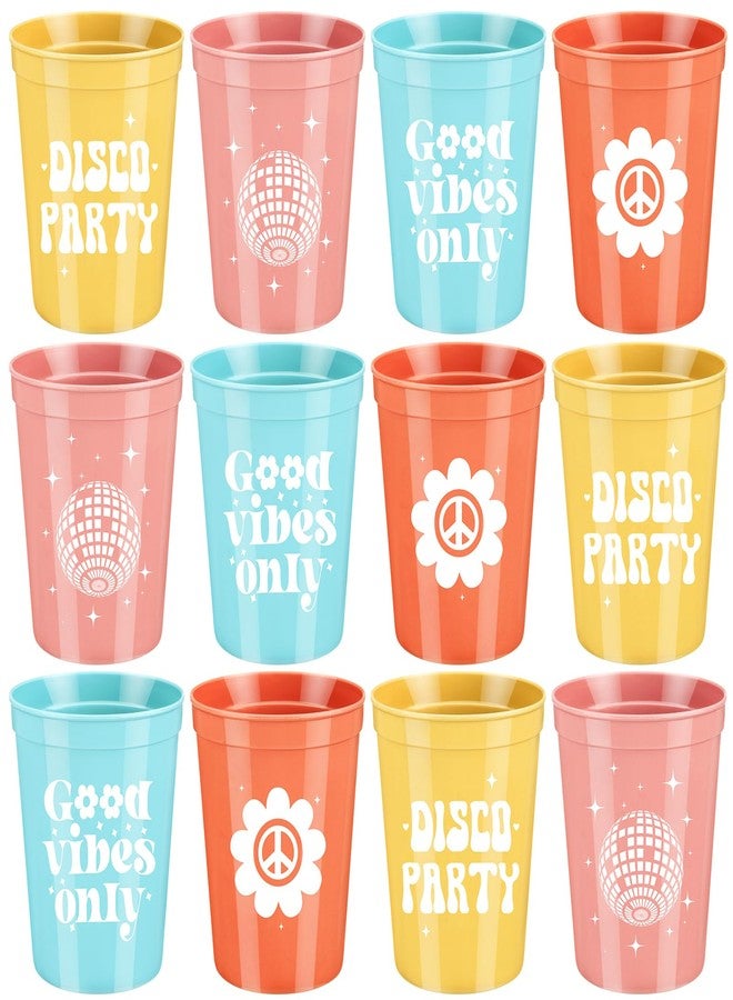 Norme 16 Pcs Groovy Retro Bachelorette Party Decorations Cups 16 oz Reusable Hippie Boho Party Plastic Cup 70s Bridal Shower Bulk Dazed and Engaged Bachelorette Drinking Drinkware Supplies Favor - Image 1