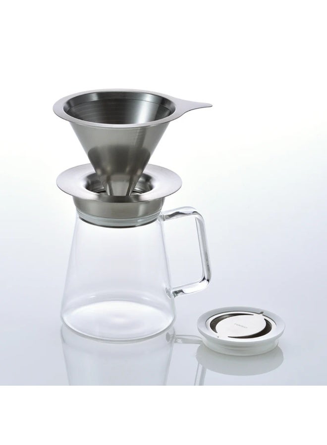 Hario Tea Server with Strainer Lid, Clear Glass Teapot 450ml - Image 2