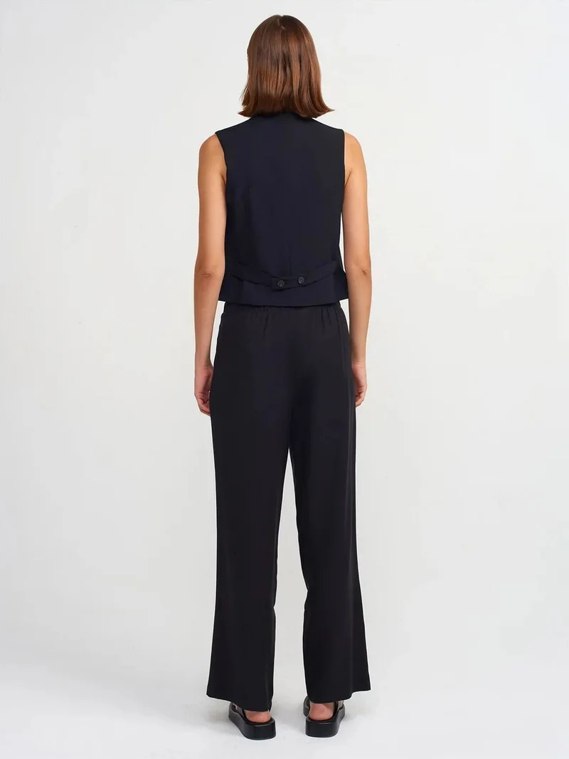 ديلفين Dilvin Women's Wide-leg Tencel Trousers With Drawstring Waist
