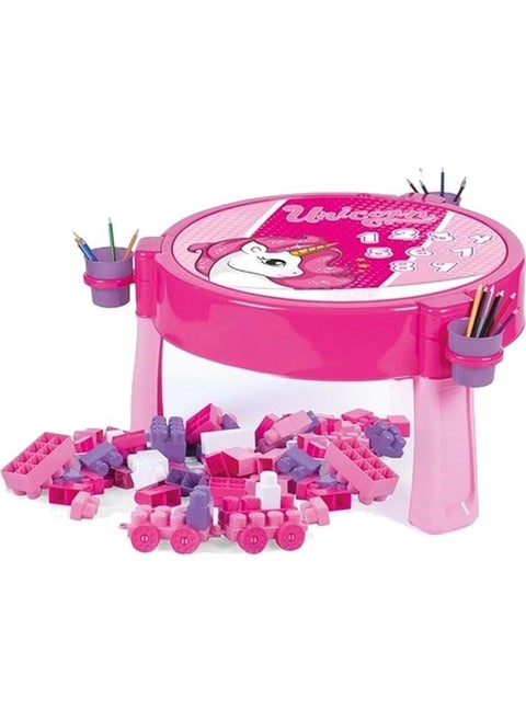 Toymatik Unicorn Study and Activity Table - 100 Pieces Blocks