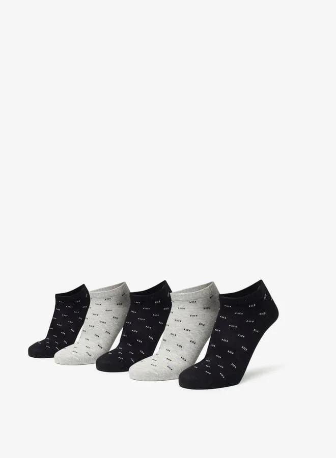 DUCHINI Men's Printed Ankle Length Socks - Set of 5