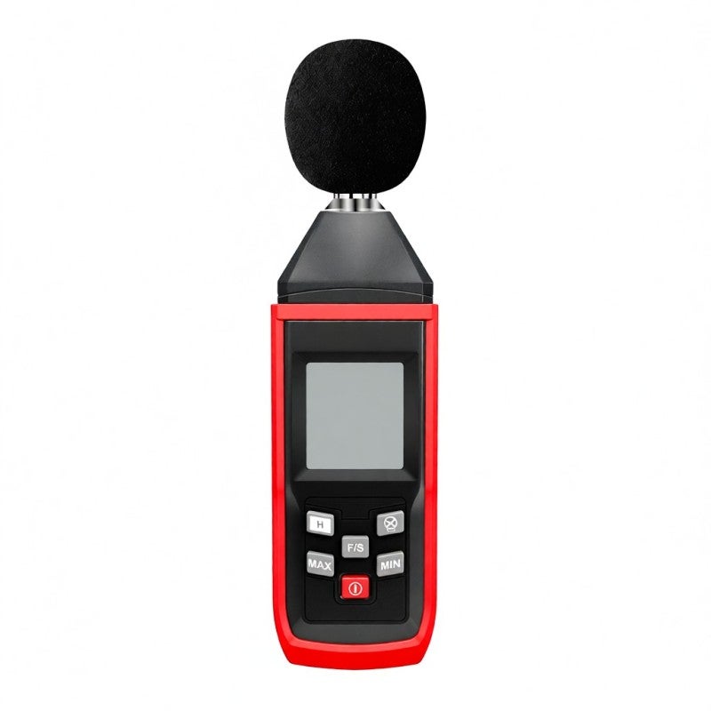 Digital Sound Level Meter: Red 30-130dB High-Precision Auto-Range - Condenser Microphone Sound Tester with Backlit LCD Screen for Professional Acoustic Measurement & Dark Environments - Image 1