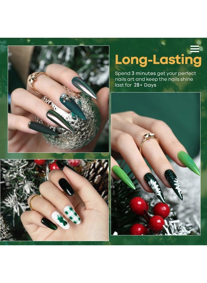 modelones طقم طلاء أظافر جل - 6 ألوان طقم طلاء جل لامع أخضر غابة أفوكادو لامع طقم أظافر جل سهل الإزالة مانكير دي آي واي فن الأظافر صالون هدية منزلية - Image 2