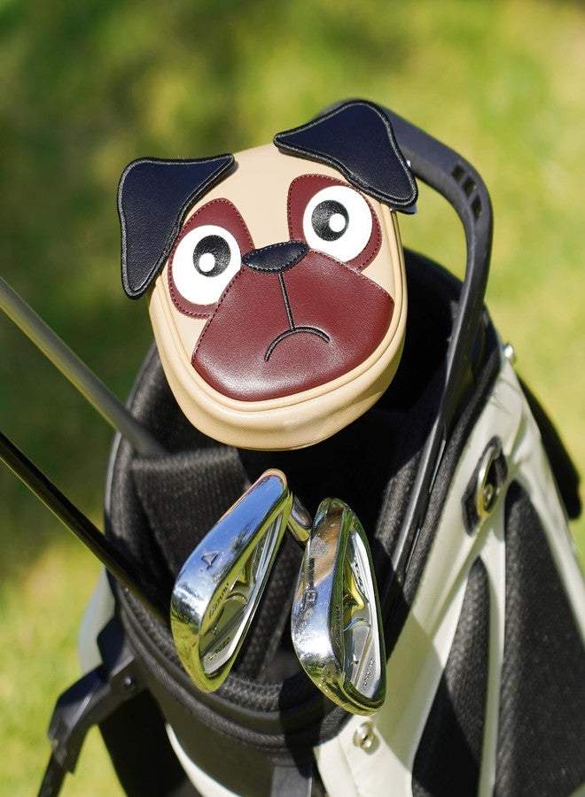 Big Crazy Golf Club Head Covers, Putter Cover with Strong Magnetic Closure, Driver Headcover, Square Mallet DF3 Putter Cover, Waterproof, Funny Design French Bulldog Pug Dog, Funny Golf Gift - Image 5