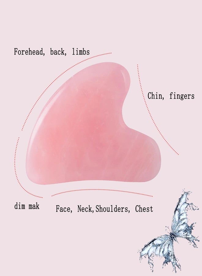 YAMHOHO Gua Sha Jade Stone Gua Sha Massage Tool, Guasha Tool for Face and Body Skin Massage. Tools for SPA Acupuncture, Pink Stone for Body Face Neck and Eye, Skin Care Gift for Woman (Pink) - Image 3