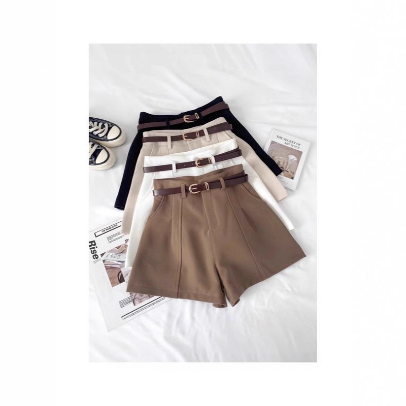 High Waist Straight Leg Shorts for Women 2025 Summer Fall Korean Style - Image 4