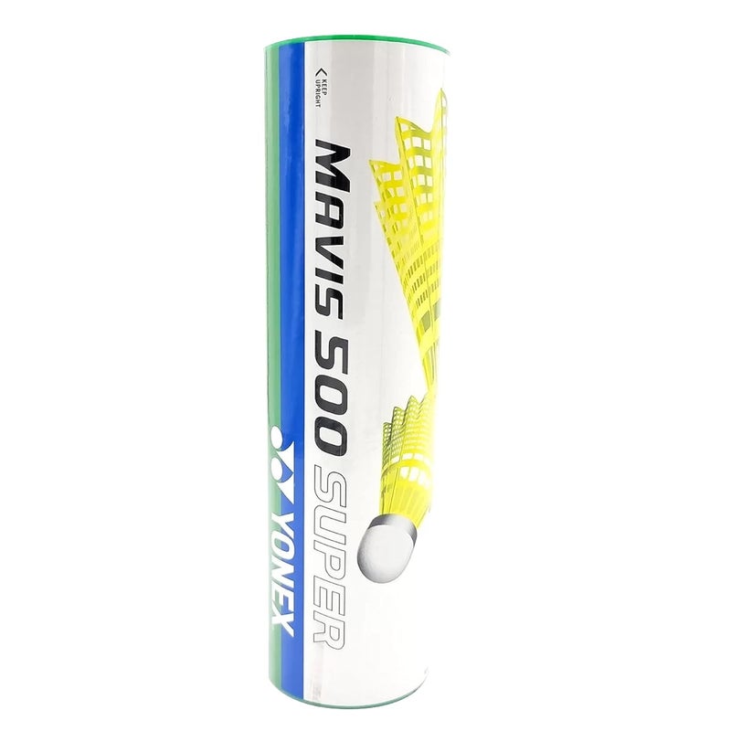Yonex Mavis 500 Super Nylon Shuttlecock  – Pack of 6 Badminton Shuttlecocks - Image 1