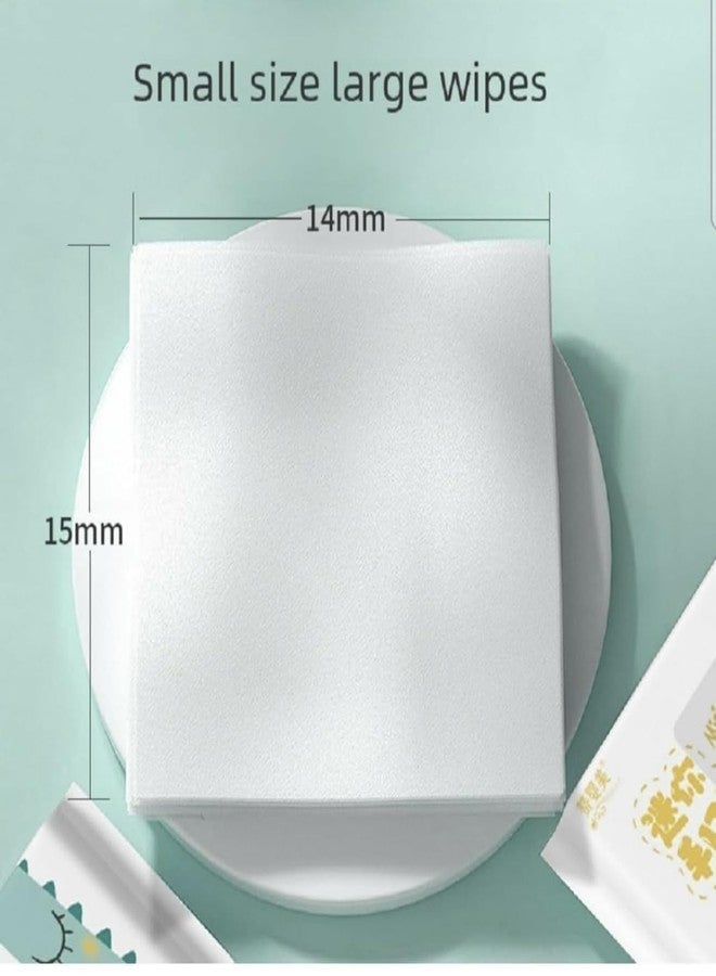 Richtots Premium Mini Baby Wipes Disposable Portable Pocket Water Wipes Baby Skin Care Wet Tissue Travel Children Baby Hand & Face Baby Sanitizing Cleansing/Moisturising For Fresh 8 Mini Pack (64 Wipes X 2 Pack) Random Cute Animals - Image 3