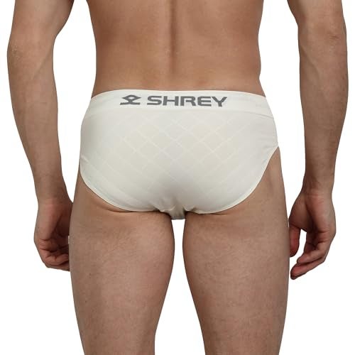 SHREY Men Nylon Athletic Supporter Brief Off White, Large - Image 2