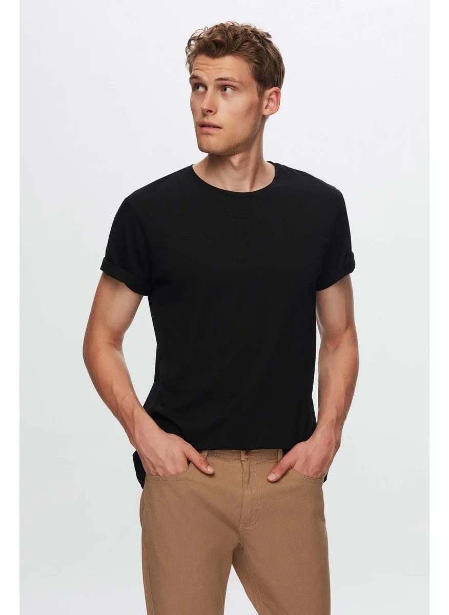 دي أس دامات D'S Groom Slim Fit Black 3-Piece T-Shirt 4HC14ORTBN533