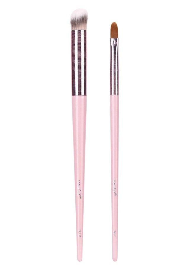MSQ 2pcs Concealer Brush Angled Top Concealer Makeup Brush Under Eye Mini Angled Brush Nose Contour Brush Small Makeup Foundation Brushes for Concealer Powder Cream Liquid Makeup Pink - Image 1