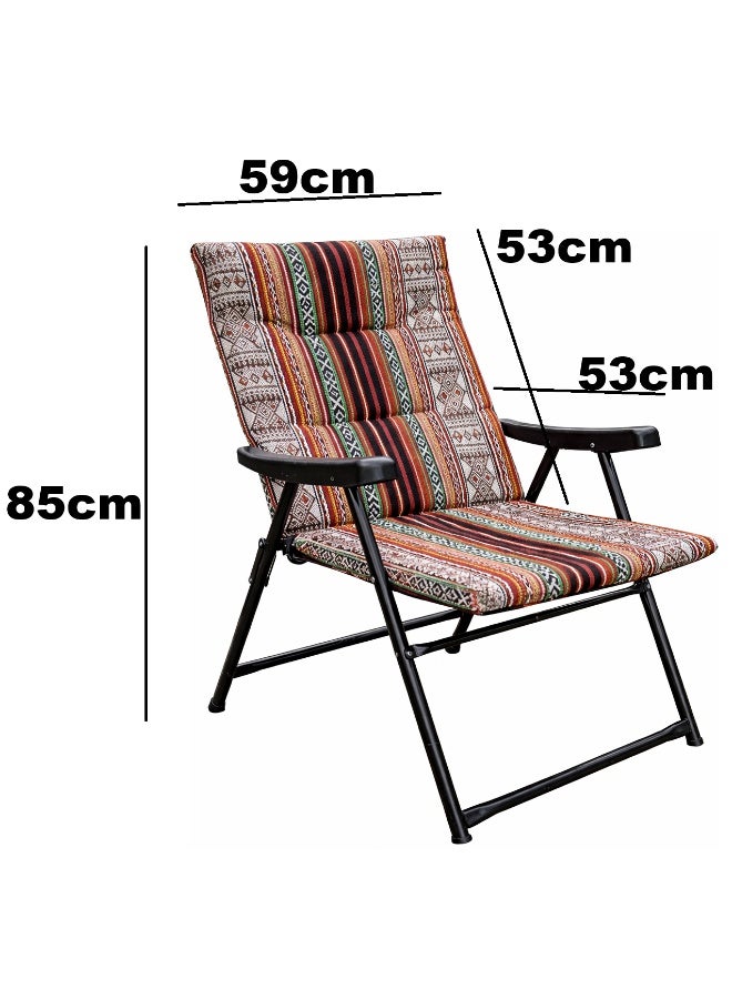التيس كرسي رحلات قابل للطي تراث سعودي Heavy Duty Folding Camping Chair SKT2 - Image 2
