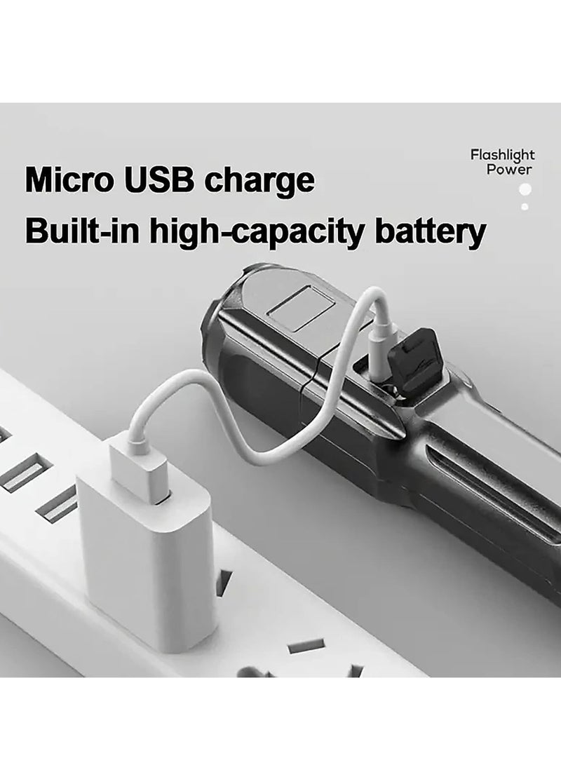 مصباح يدوي USB قابل لإعادة الشحن، كشاف تكبير قابل للسحب T6، خرزة مصباح طويل المدى 1000 متر، كشاف محمول صغير محمول للتخييم في حالات الطوارئ في الهواء الطلق - Image 5