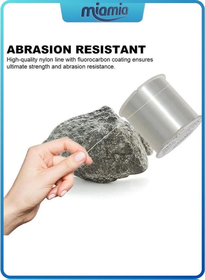 ميأميأ خط صيد السمك الشفاف 500 متر من النايلون بخيط احادي لصيد السمك، سلك متين وشفاف - Image 3