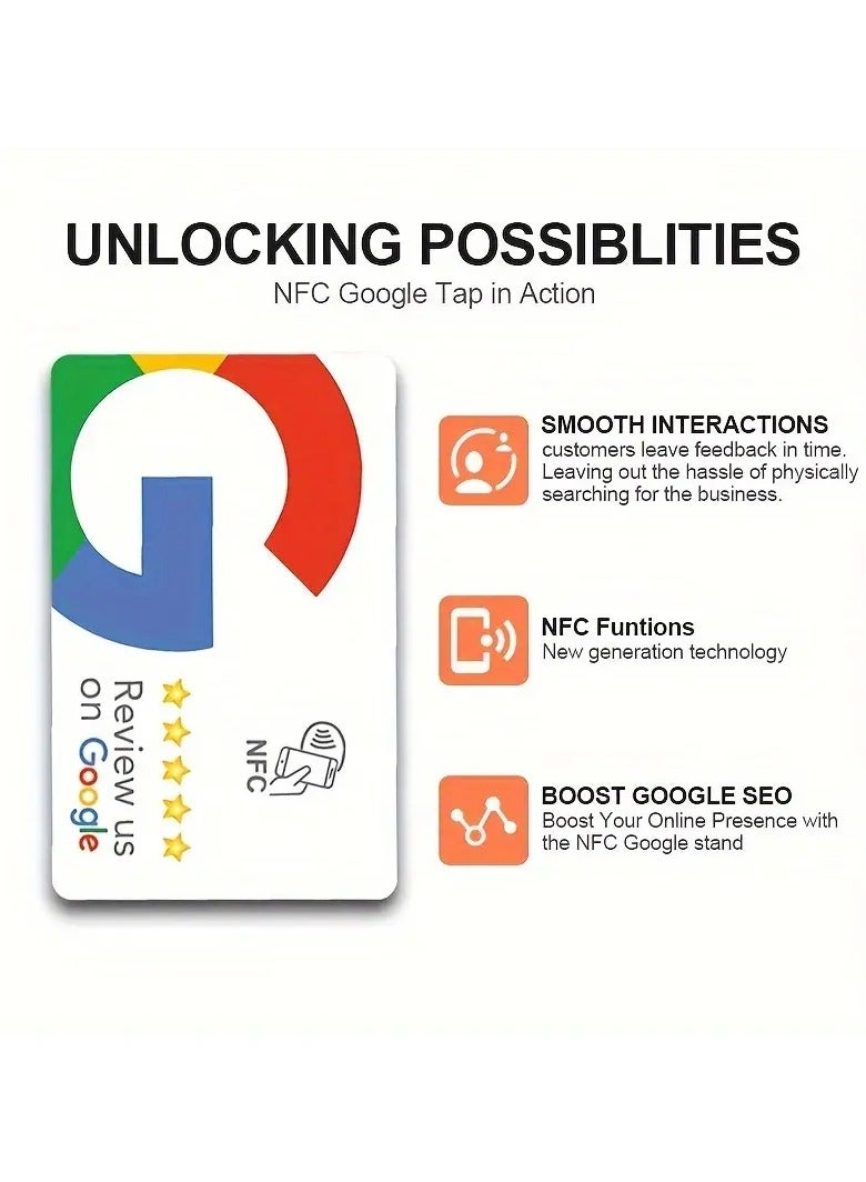 Generic 2 PCs - NFC Google Review Card - Tap and boost your business instantly  - Image 4