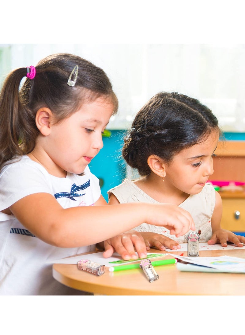 سيوسي براية أقلام رصاص ، 4 قطع لطيف القط باو كاواي أقلام رصاص يدوية مبراة للأطفال قطة مخلب أقلام رصاص مبراة مع غطاء للوازم المدرسية والمكتبية والمنزل (وردي ورمادي) - Image 4