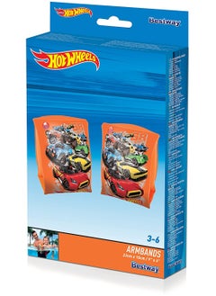 Bestway 93402-Hot Wheels Printed Inflatable Swimming Armbands 23x15cm/9"x6", Orange  - Image 4