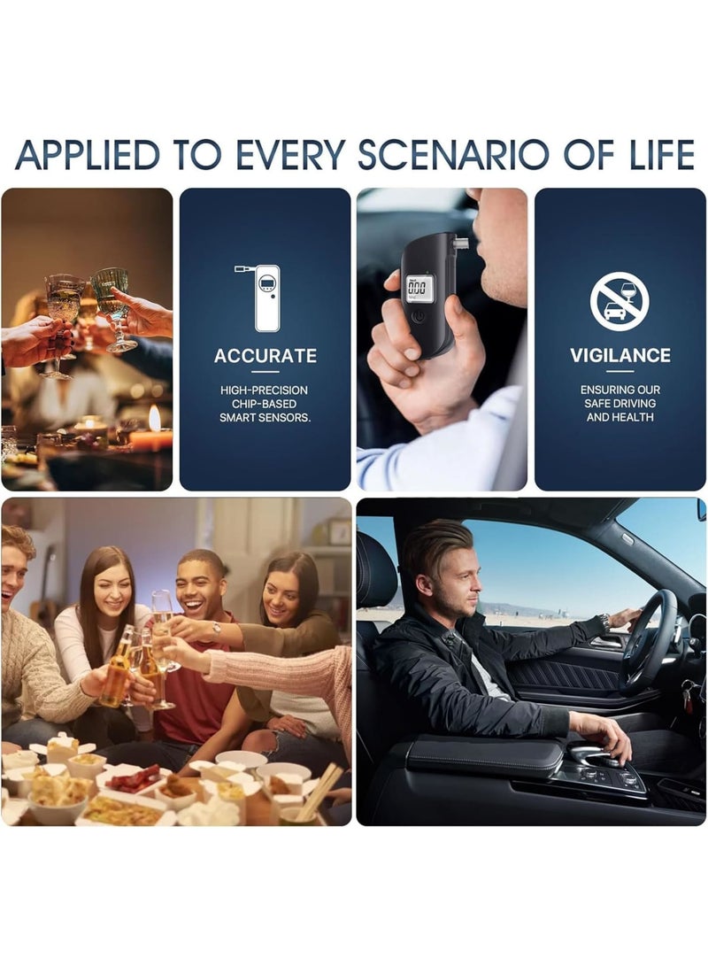 Zikra High Precision Portable Breathalyzer, Digital HD LCD Screen Alcohol Breathalyzer for Personal and Professional Use, High Accuracy and Fast Results Alcohol Detector with LED Light for Safe Driving - Image 2