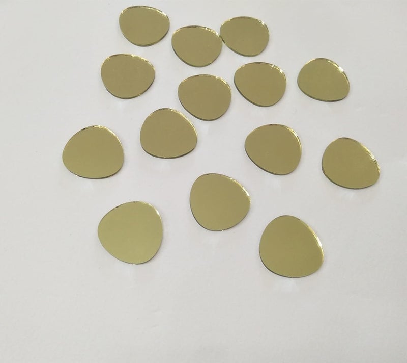 MEYA 100pcs of Oval Pebble Glass Mirror Mosaic Pieces for DIY Craft Plates Flowerpots Vases Cups Mosaic Making Supplies Gold Mirror - Image 1