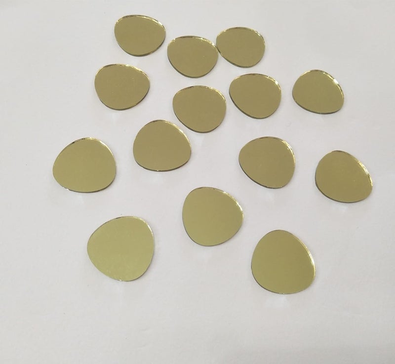 MEYA 100pcs of Oval Pebble Glass Mirror Mosaic Pieces for DIY Craft Plates Flowerpots Vases Cups Mosaic Making Supplies Gold Mirror - Image 2
