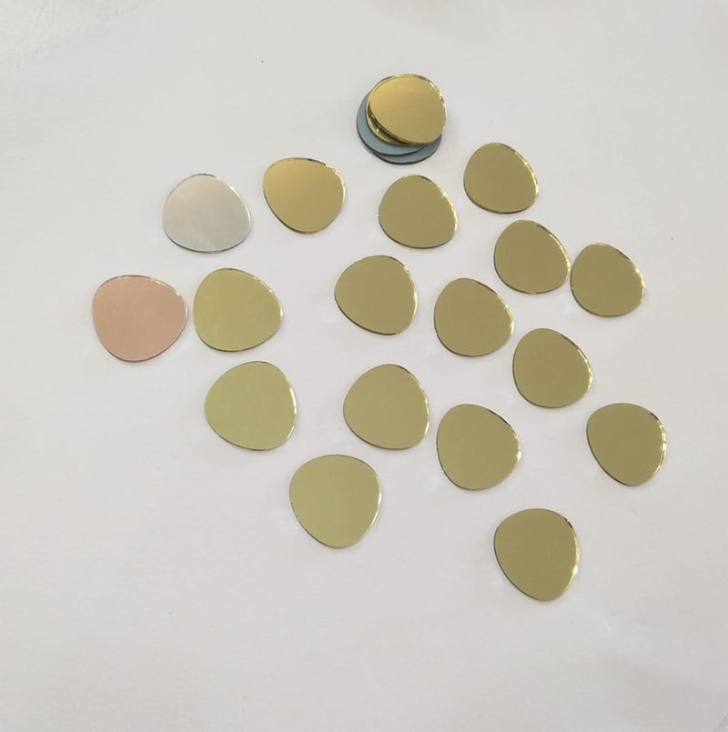 MEYA 100pcs of Oval Pebble Glass Mirror Mosaic Pieces for DIY Craft Plates Flowerpots Vases Cups Mosaic Making Supplies Gold Mirror - Image 5