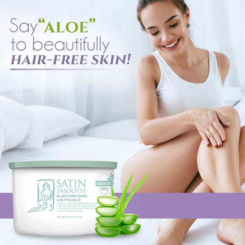 Satin Smooth Aloe Vera Hair Removal Wax 14oz. - Image 2