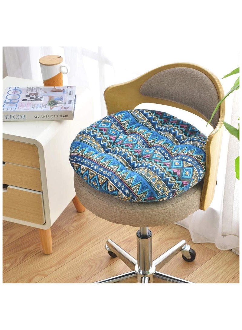 Anna Comfortable Home Office Cotton Linen Breathable Round Chair Cushion - Image 4