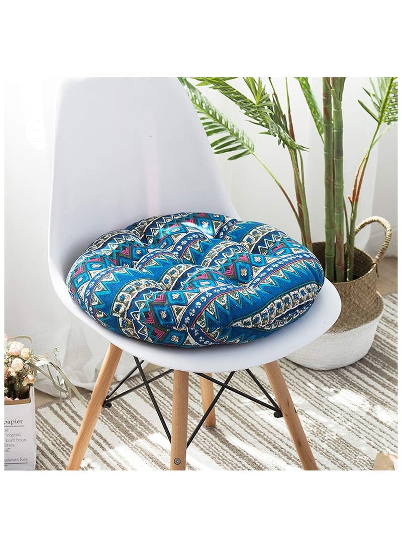 Anna Comfortable Home Office Cotton Linen Breathable Round Chair Cushion - Image 3