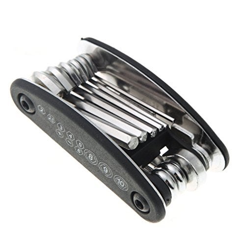 Nuoxinus Motorcycle Bike Mechanic Repair Tool Kit with 16 In 1 Multi-Function Allen Key Multi Hex Wrench Screwdriver for Home Outdoor Travel Camping Sport Bicycle Cycling - Image 2