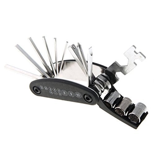 Nuoxinus Motorcycle Bike Mechanic Repair Tool Kit with 16 In 1 Multi-Function Allen Key Multi Hex Wrench Screwdriver for Home Outdoor Travel Camping Sport Bicycle Cycling - Image 1