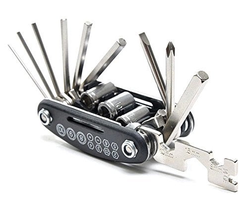 Nuoxinus Motorcycle Bike Mechanic Repair Tool Kit with 16 In 1 Multi-Function Allen Key Multi Hex Wrench Screwdriver for Home Outdoor Travel Camping Sport Bicycle Cycling - Image 4