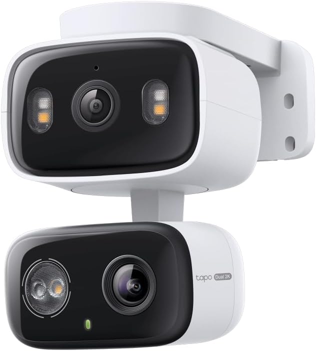 Tapo 2K 3MP IndoorOutdoor Dual Lens PanTilt Security Camera  130 WideAngle  6mm Telephoto 360 Pan Free PersonVehicle Detection SDCloud Storage Works wAlexa  Google Home  HybridCam Duo - Image 1