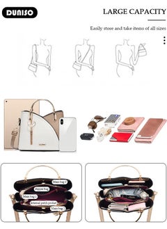 DUNISO Women's Fashion Handbag Faux Leather Crossbody Bag For Women Large Capacity Bow Trim Tote Bags Top Handle Satchel Fashionable Travel Shoulder Bag For Ladies  - Image 2
