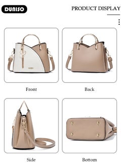 DUNISO Women's Fashion Handbag Faux Leather Crossbody Bag For Women Large Capacity Bow Trim Tote Bags Top Handle Satchel Fashionable Travel Shoulder Bag For Ladies  - Image 3